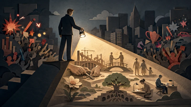 Leader holding a lantern over quiet forms of long-term value